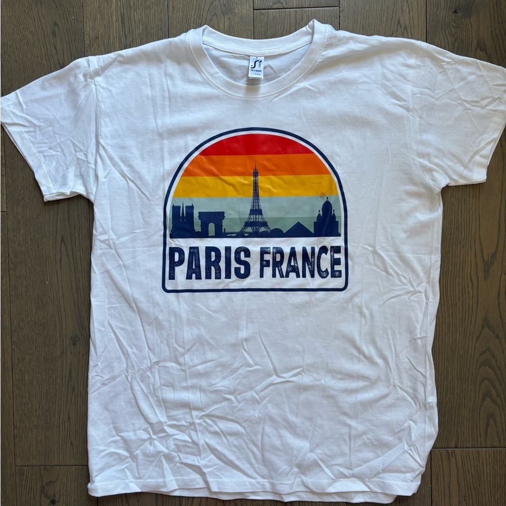White Paris France Graphic T-Shirt